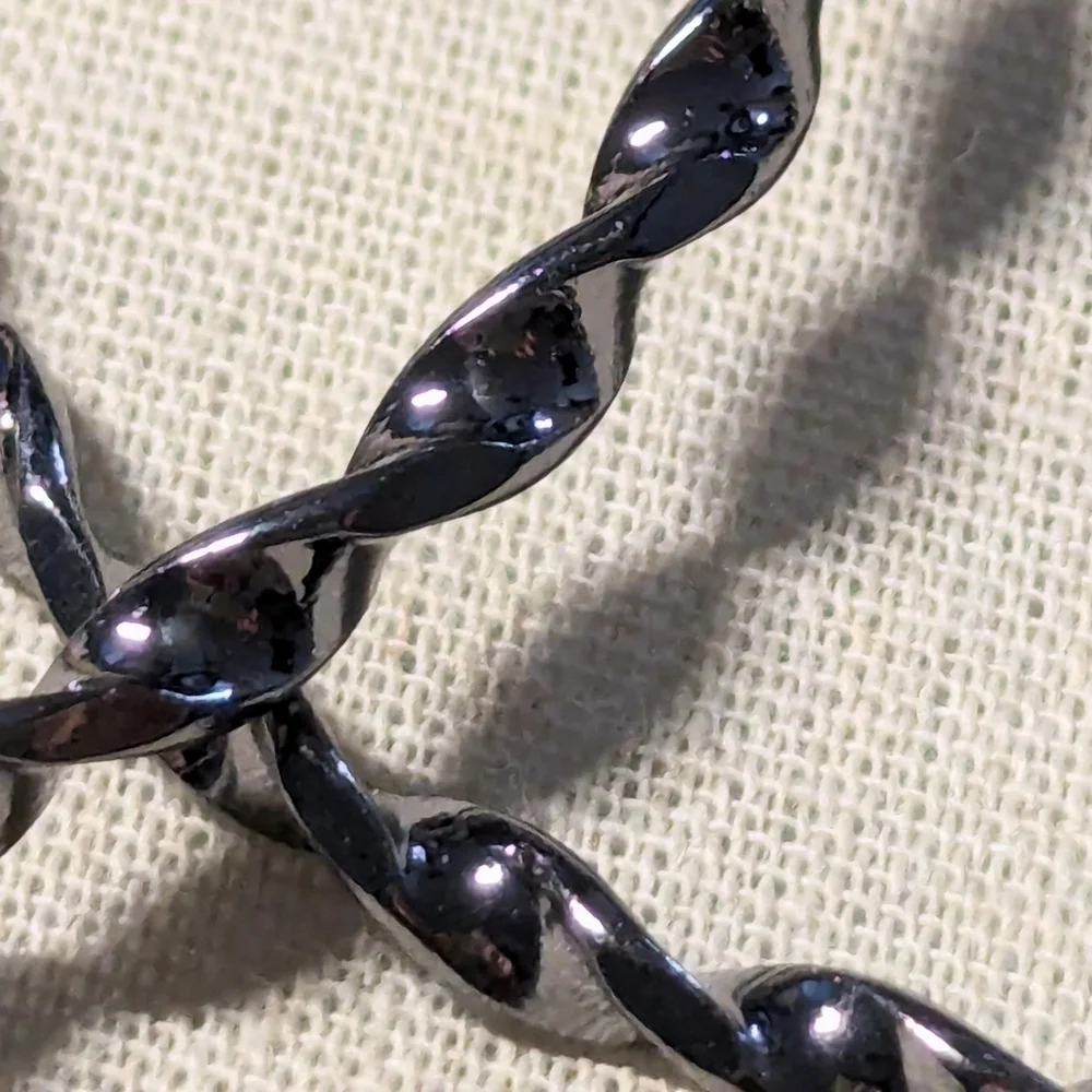 Big hoop earrings 2 inches, in dark metal. NWOT.